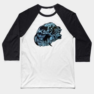 Blue Animal Skull Baseball T-Shirt